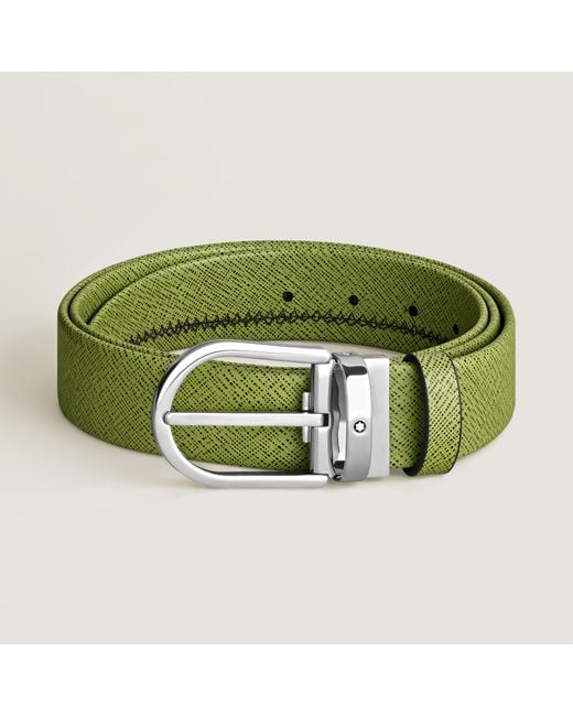 Montblanc Gürtel mit hufeisenförmiger Schließe 35 mm aus Sartorial Leder in Green für Herren