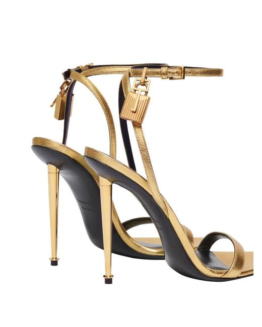 Tom Ford Metallic Solid Padlock Sandals