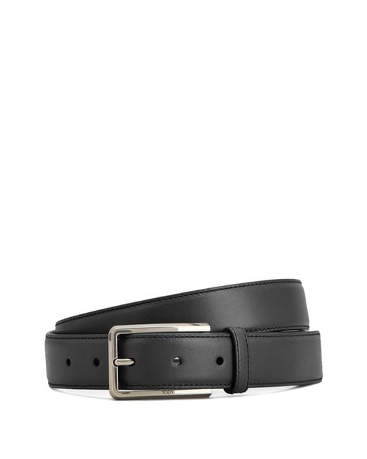 Tod's Gray Solid Buckle Belt for men