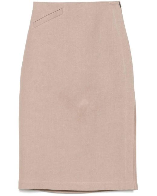 Fendi Natural Waxed Linen Skirt