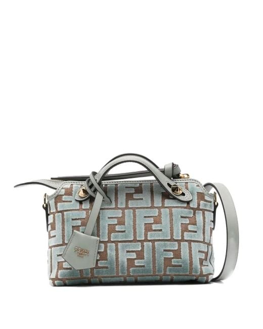 Fendi Gray By The Way Soft Mini Ff Jacquard Velvet Mini- Bags