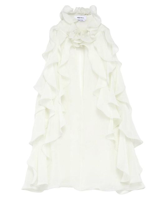 McQueen White Ruffled Top