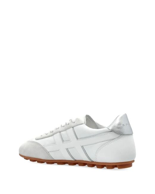 Hogan White Olympia Nappa Leather And Suede Sneakers