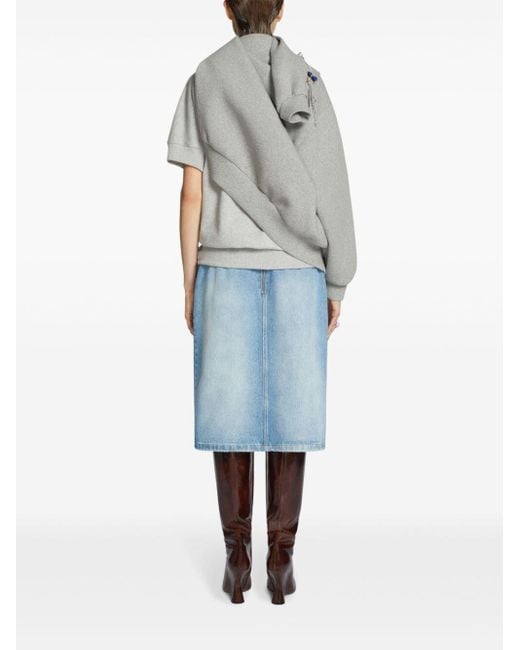 Dries Van Noten Blue Solade Denim Knotted Skirt