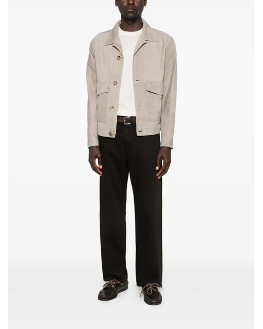Brunello Cucinelli Natural Suede Jacket for men