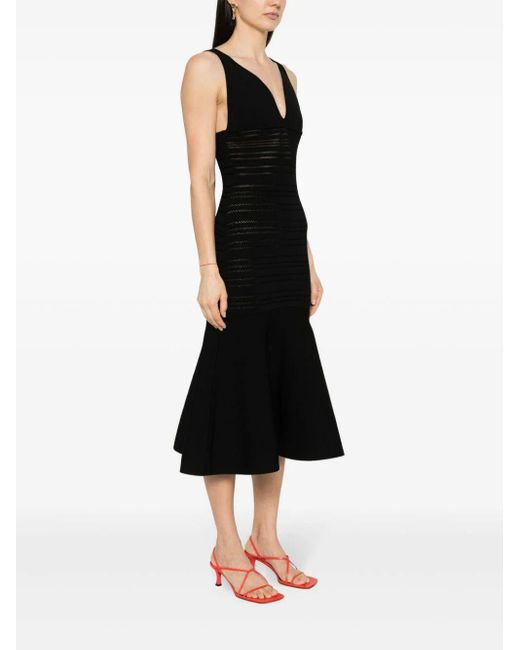 Victoria Beckham Black Frame Detail Dress Midi Dress