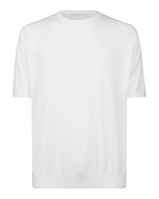 John Smedley White Kempton T-shirt for men