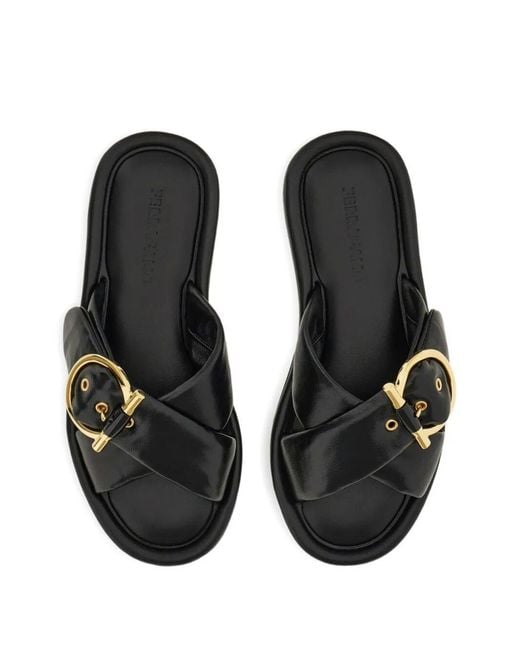 Ferragamo Black Elyzia Leather Slide