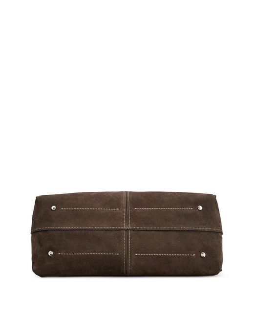 Tod's Brown Medium Suede Leather Shopping Bag