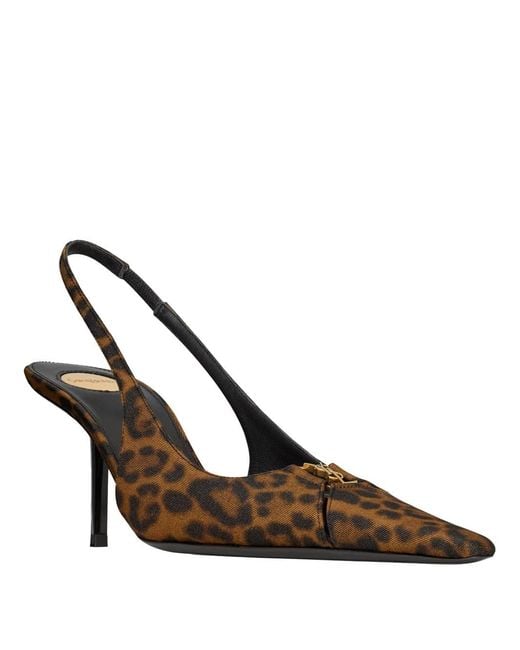 Saint Laurent Brown Babylone Breteuil Slingback Pumps