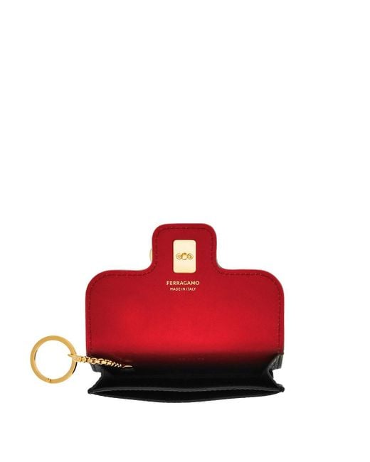 Ferragamo Black Keychain Gancini