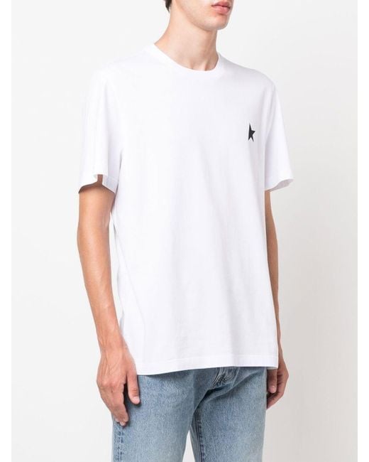 Golden Goose Deluxe Brand White Minimalist Short-Sleeve T-Shirt With Star Logo for men