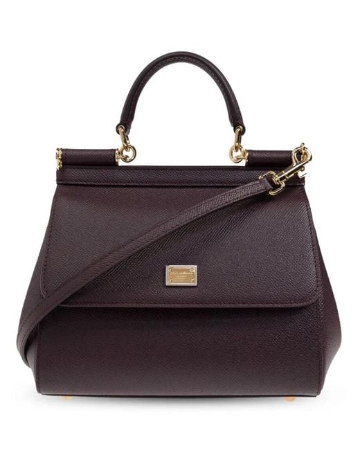 Dolce & Gabbana Purple Small Hand Bag Sicily