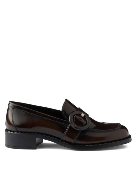 Prada Black Sienna Leather Loafers