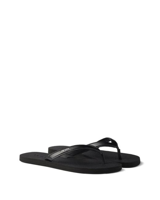 Prada White Leather Thong Sandals for men