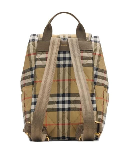 Burberry Natural Horseshoe Quilted Check Backpack