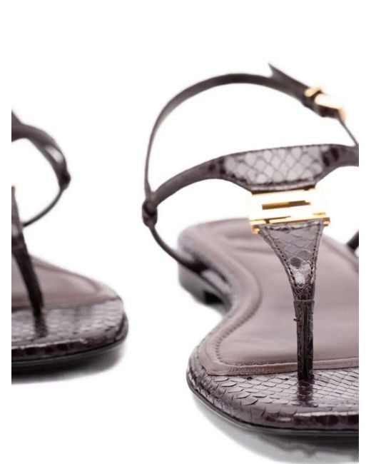 Fendi Brown Ffold Ayers Flip-Flops Shoes