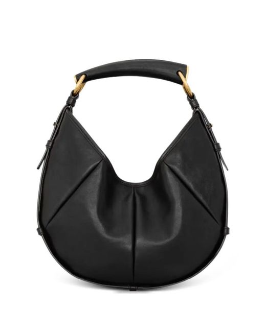 Saint Laurent Black Mombasa Small Leather Hobo Bag