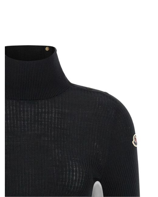 Moncler Black Knitted Wool Sweater