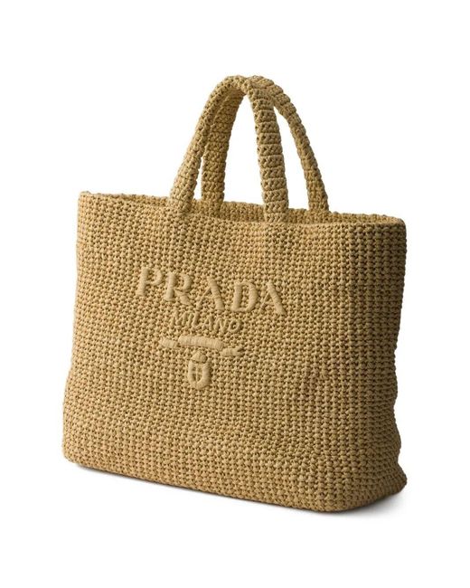 Prada Natural Crochet Tote Bag