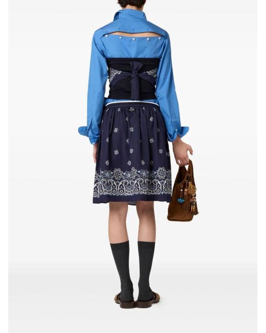 Miu Miu Blue Popeline Cotton Shirt