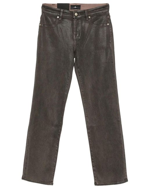 7 For All Mankind Gray Calie Straight Leg Jeans