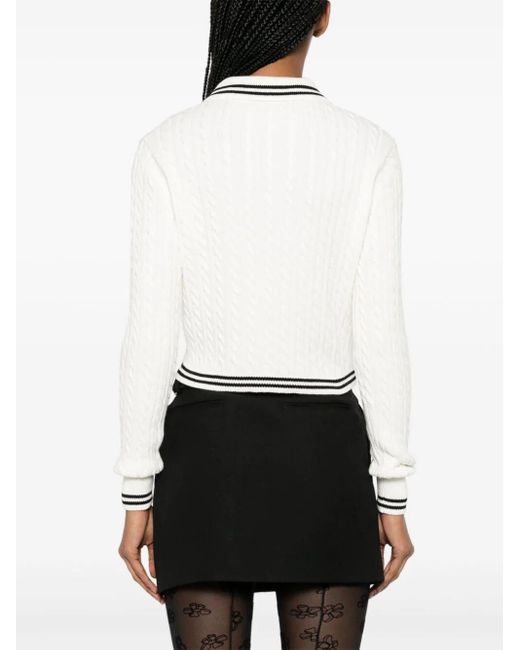 Alessandra Rich White Knitted Polo
