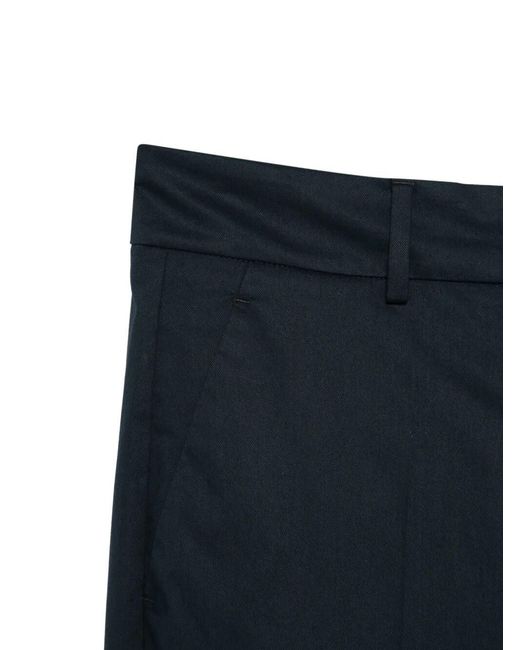 Incotex Blue Arlys Wide-Leg Cuffed Cotton Trousers