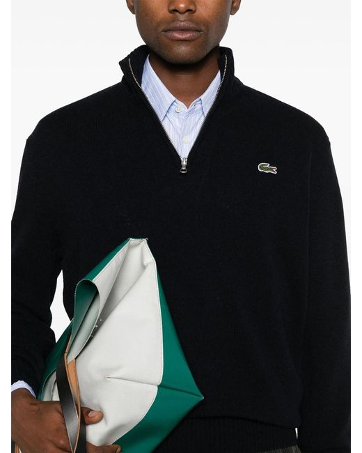 Lacoste Black Half Zip Pullover for men