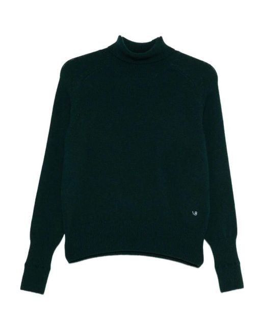 Victoria Beckham Green Roll-Neck Wool Jumper