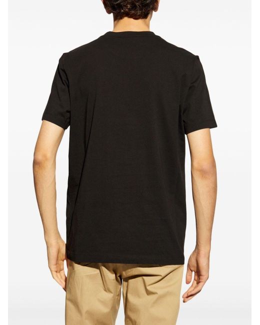 Moncler Black Logo Flocked T-Shirt for men