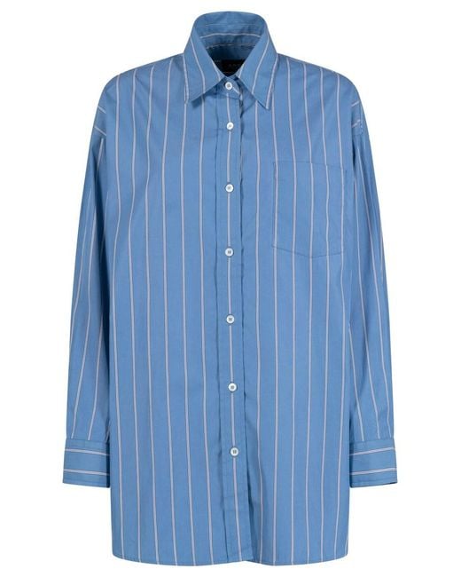 A.P.C. Blue Relaxed Stripes Shirt