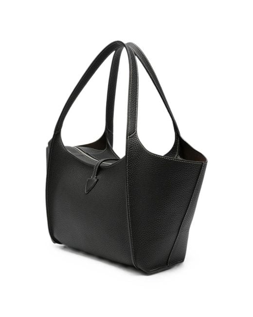 Tod's Black T Timeless Small Leather Shopping Bag
