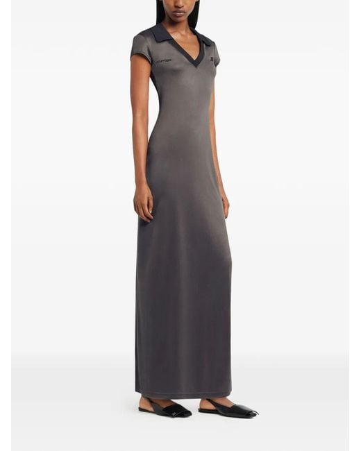 Courreges Gray Sports Polo Long Dress Clothing