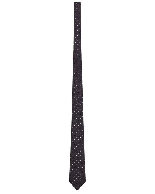 Saint Laurent White Polka Dot Tie for men