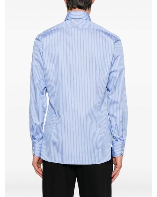 Tom Ford Blue Striped Cotton Shirt for men