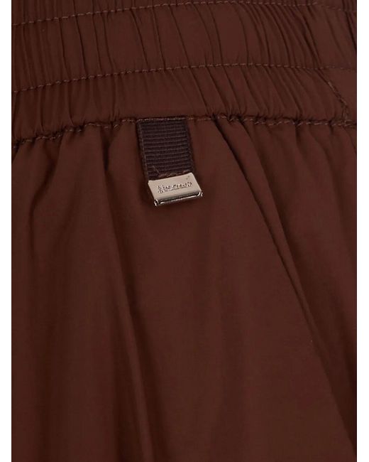 Herno Brown Light Nylon Stretch Skirt