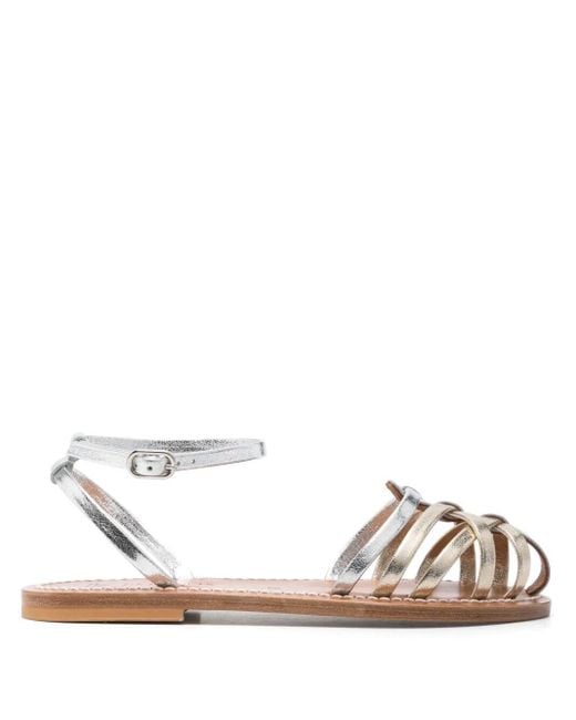 K. Jacques White Cyrenia Two-Tone Sandals