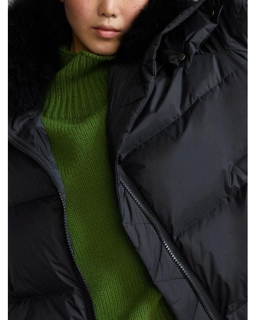 Yves Salomon Black Down Jacket "A" Line