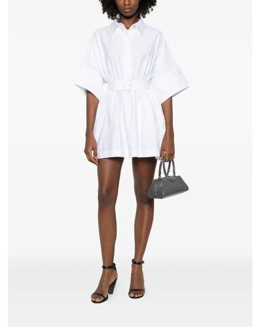 Givenchy White Cinched Waist Shirt Dress