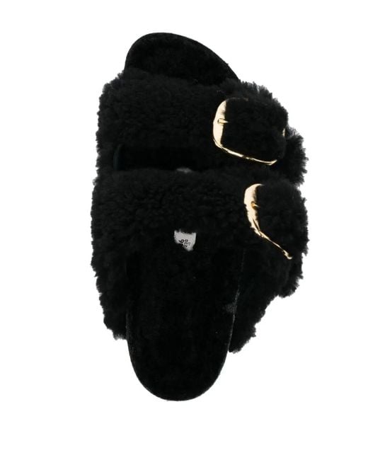 Birkenstock Black Arizona Big Buckle Shearling Teddy, Fur