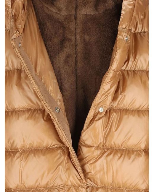 Herno Brown Padded Jacket With Zip