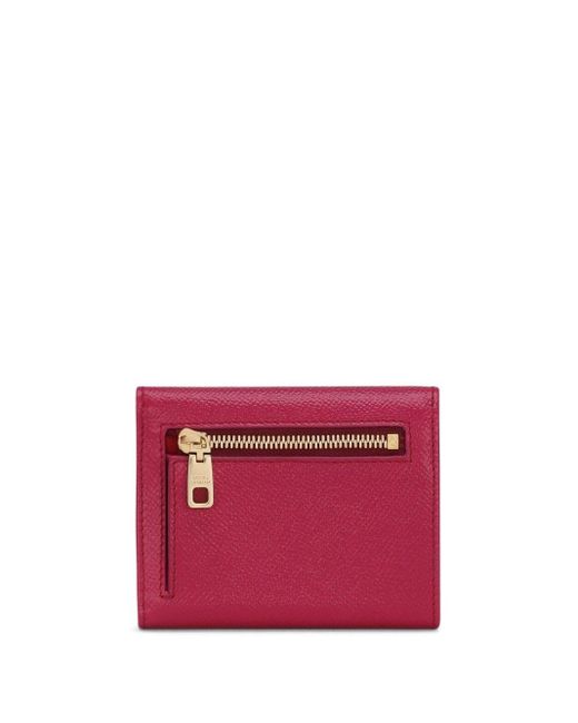 Dolce & Gabbana Pink Logo-plaque Compact Wallet