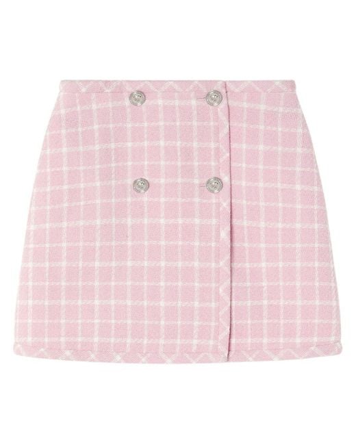 Versace Pink Check Skirt