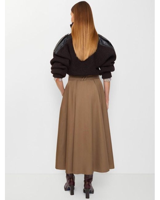 Burberry Brown Gabardine Midi Trench Skirt Clothing