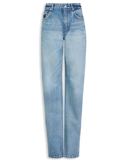 Alaïa Blue Straight Pants Denim