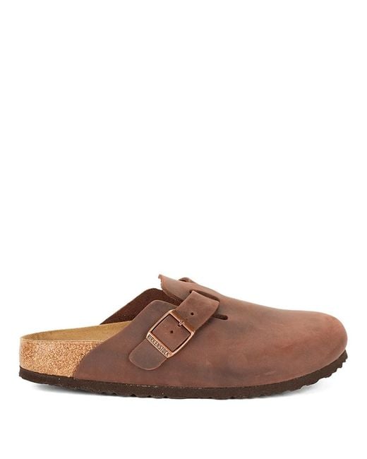 Birkenstock Brown Boston Leather Mule for men