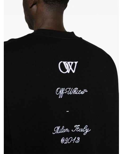 Off-White c/o Virgil Abloh Black Off- Logo Cotton Sweatshirt for men
