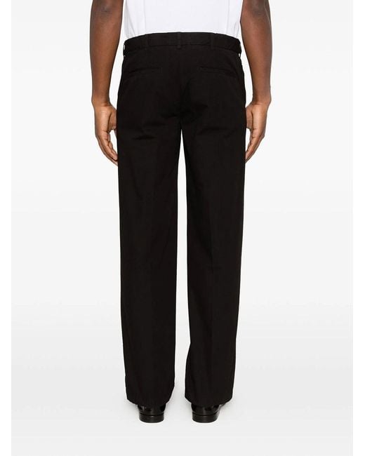 Cellar Door Black Leone Cotton Trousers for men