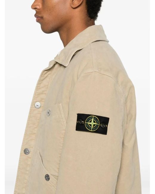 Stone Island Natural Cotton Jacket With Multiple Pockets Clothing for men
